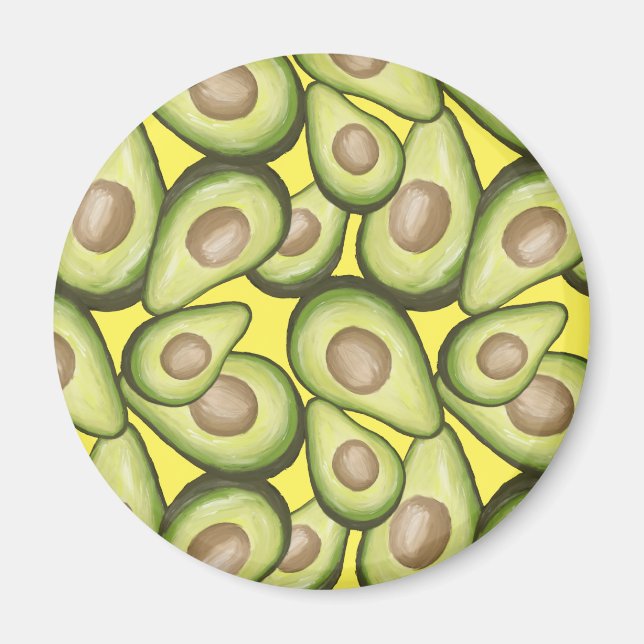 Gourmet Fresh Cut Vegan Avocado Muster Magnet (Vorne)