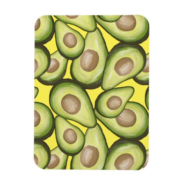 Gourmet Fresh Cut Vegan Avocado Muster Magnet (Vertikal)