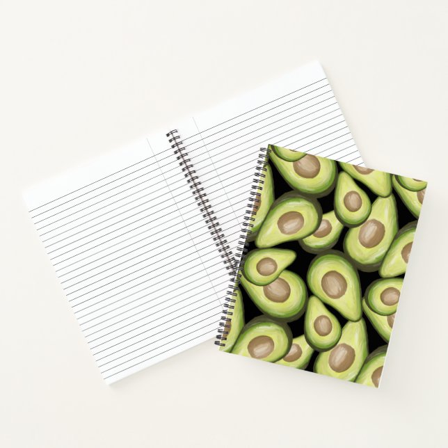 Gourmet Fresh Cut Vegan Avocado Muster Notizbuch (Innenseite)