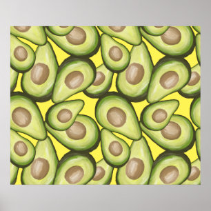 Gourmet Fresh Cut Vegan Avocado Muster Poster