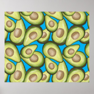 Gourmet Fresh Cut Vegan Avocado Muster Poster