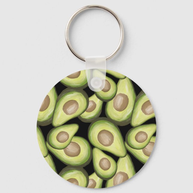 Gourmet Fresh Cut Vegan Avocado Muster Schlüsselanhänger (Vorderseite)