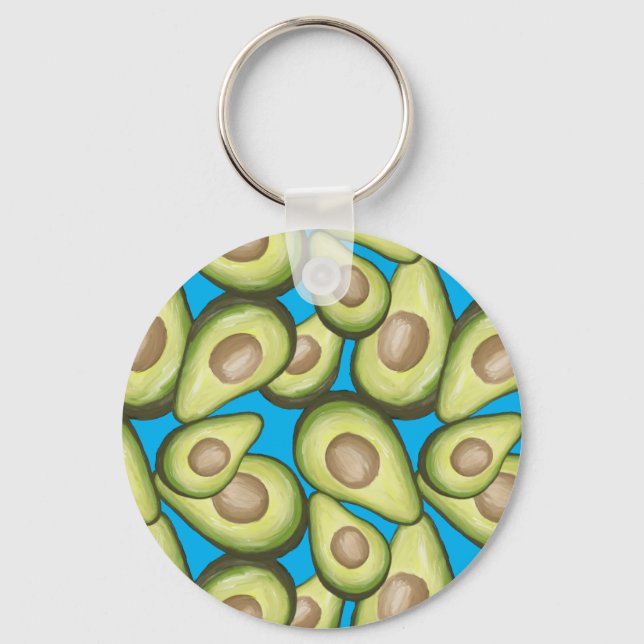 Gourmet Fresh Cut Vegan Avocado Muster Schlüsselanhänger (Vorderseite)