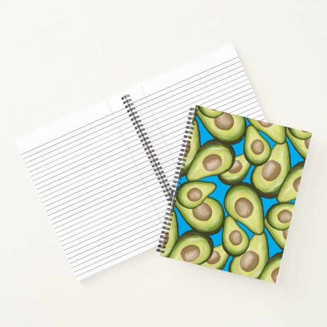 Gourmet Fresh Cut Vegan Avocado Pattern Notebook Notizbuch (Innenseite)