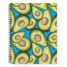 Gourmet Fresh Cut Vegan Avocado Pattern Notebook