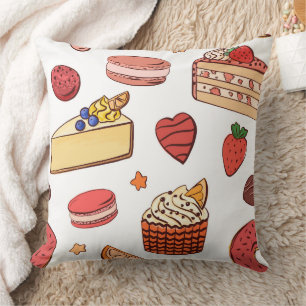Gourmet-Käsekuchen- und Bäckerei-Delights-Muster Kissen
