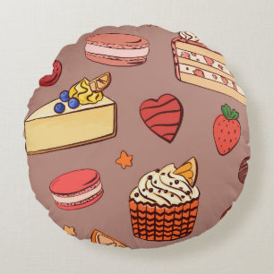 Gourmet-Käsekuchen- und Bäckerei-Verzückungen-Must Rundes Kissen