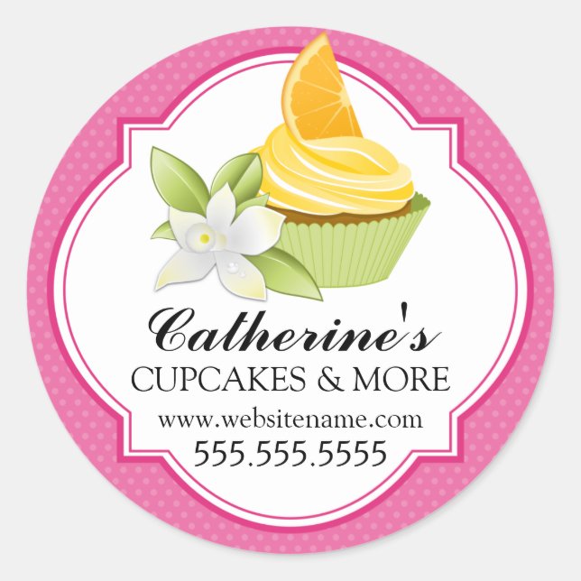 Gourmet Orange Slice Cupcake Bäckerei Box Siegel Runder Aufkleber (Vorderseite)