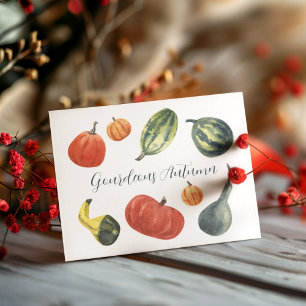 Gourmets Herbst Party Farbenfrohe Pumpkins Feiertagspostkarte