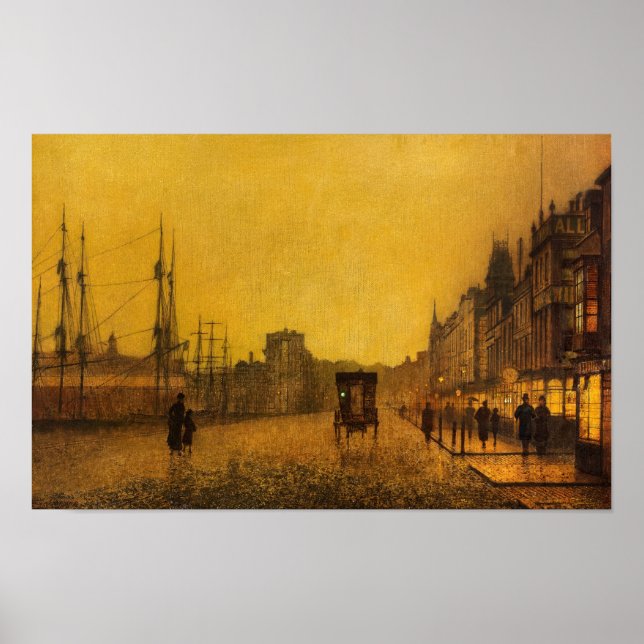 Gourock Dock, Glasgow, von John Atkinson Grimshaw Poster (Vorne)