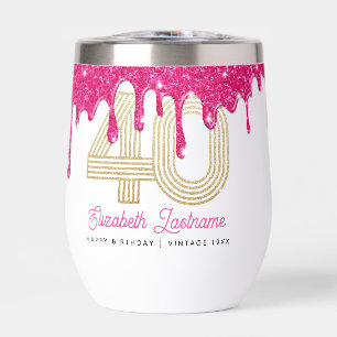 Goutte de paillettes roses pour 40e anniversaire 