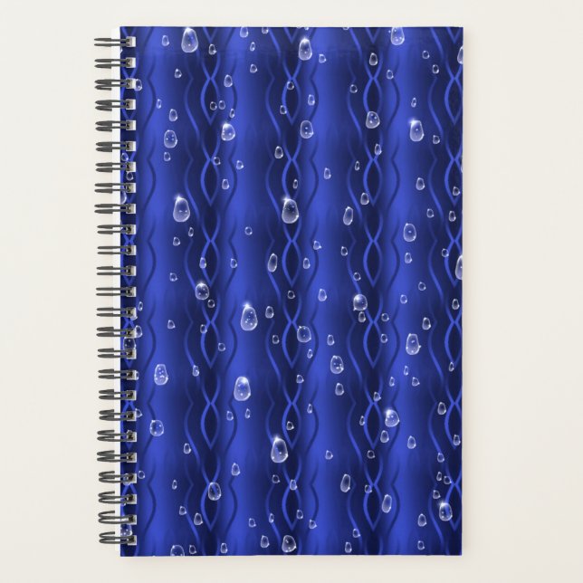 gouttes de pluie sur le métal bleu (Devant)