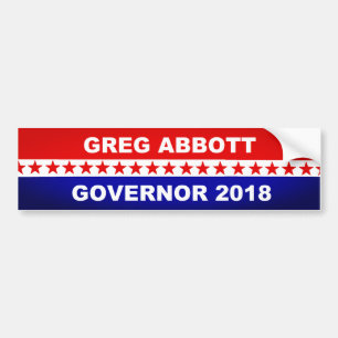 Gouverneur 2018 Greg Abbott Texas Autoaufkleber
