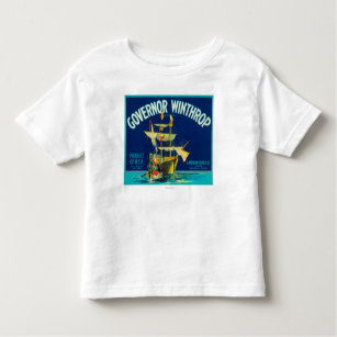 Gouverneur Winthrop Apple beschriften (Blau) - Kleinkind T-shirt
