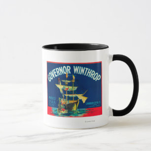 Gouverneur Winthrop Apple beschriften (Rot) - Tasse
