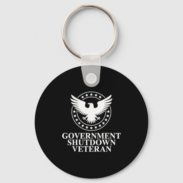 Government Shutdown Veteran Eagle Patriotic Litica Schlüsselanhänger (Vorderseite)