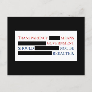 Government Transparency Should Not Be Redacted Pos Postkarte