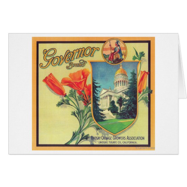 Governor Orange LabelLindsay, CA (Vorderseite (Horizontal))