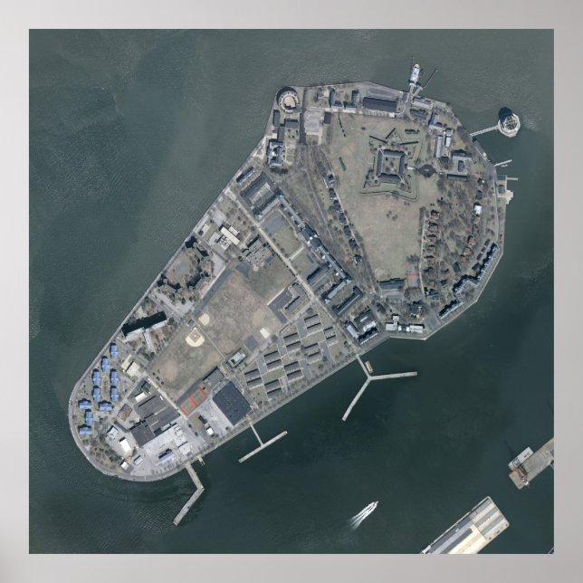 Governors Island Aerial Fotografy Poster (Vorne)