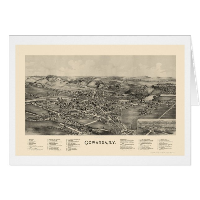 Gowanda, NY panoramische Karte - 1892 (Vorderseite (Horizontal))