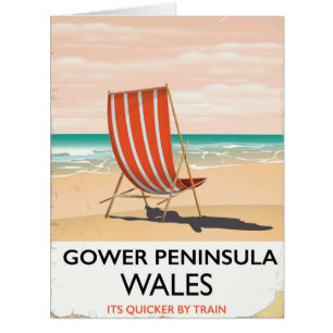 Gower Peninsula Wales Vintage Reiseplakat