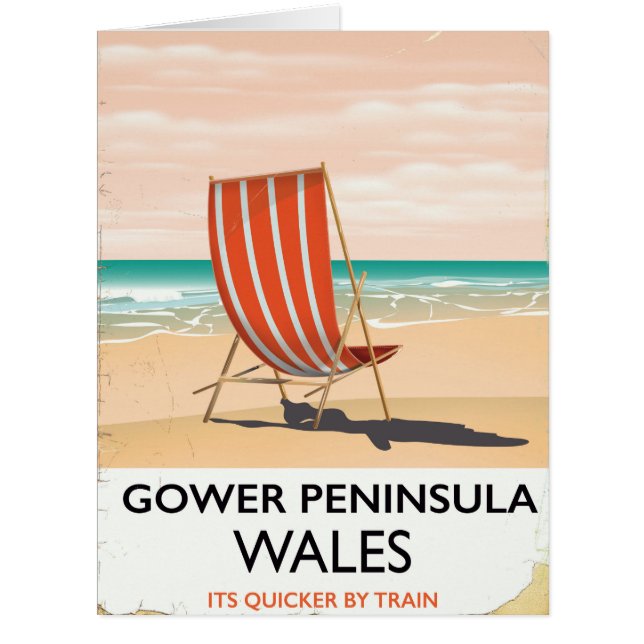 Gower Peninsula Wales Vintage Reiseplakat (Vorderseite)