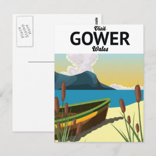 Gower Wales Reiseplakat Postkarte