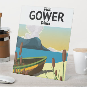 Gower Wales Reiseplakat Sockelschild