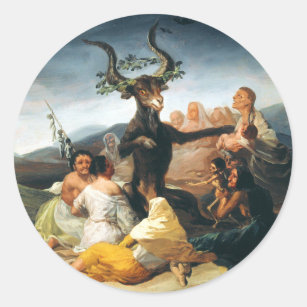 Goya Hexe-Sabbat-Aufkleber Runder Aufkleber