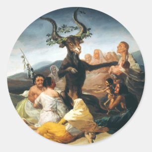 Goya Hexe-Sabbat-Aufkleber Runder Aufkleber