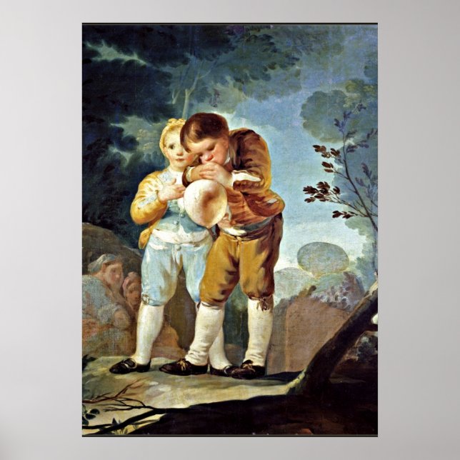 Goya - Kinder blasen Balloons Poster (Vorne)