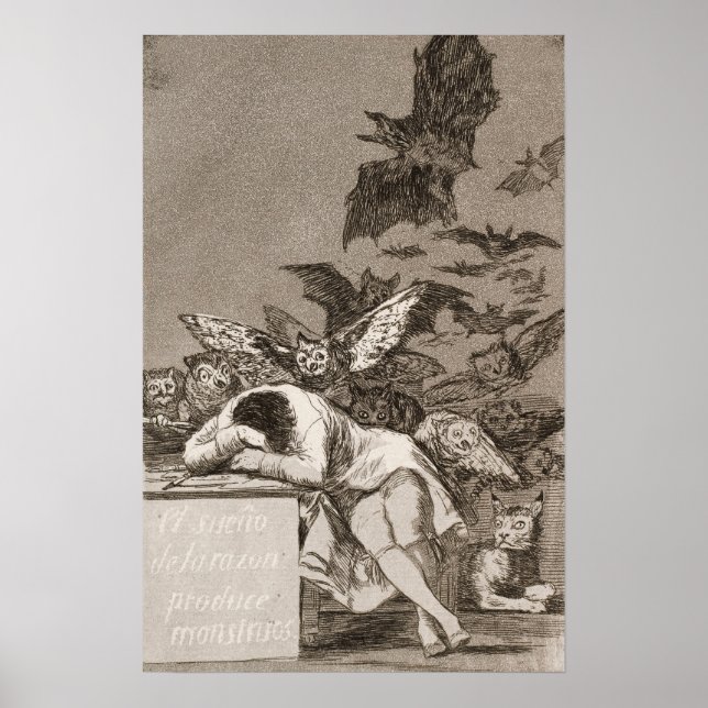 Goya - Schlaf der Vernunft produziert Monster 1799 Poster (Vorne)