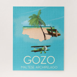 Gozo , Malteser Archipel Karte Reiseplakat.