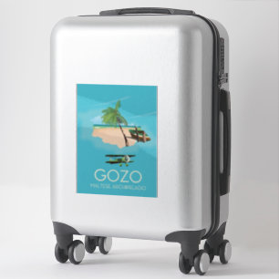 Gozo , Malteser Archipel Karte Reiseplakat. Aufkleber
