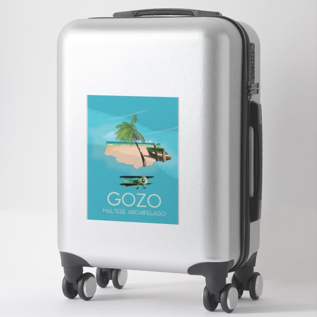 Gozo , Malteser Archipel Karte Reiseplakat. Aufkleber (Koffer)