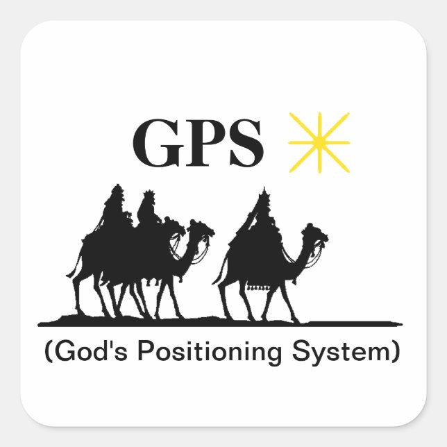 GPS-Aufkleber des Gottes zur Positionierung des Sy Quadratischer Aufkleber (Vorderseite)