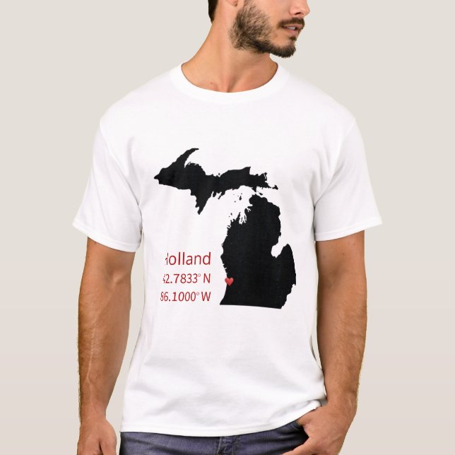 GPS Coordinates of Holland Michigan T-Shirt (Vorderseite)