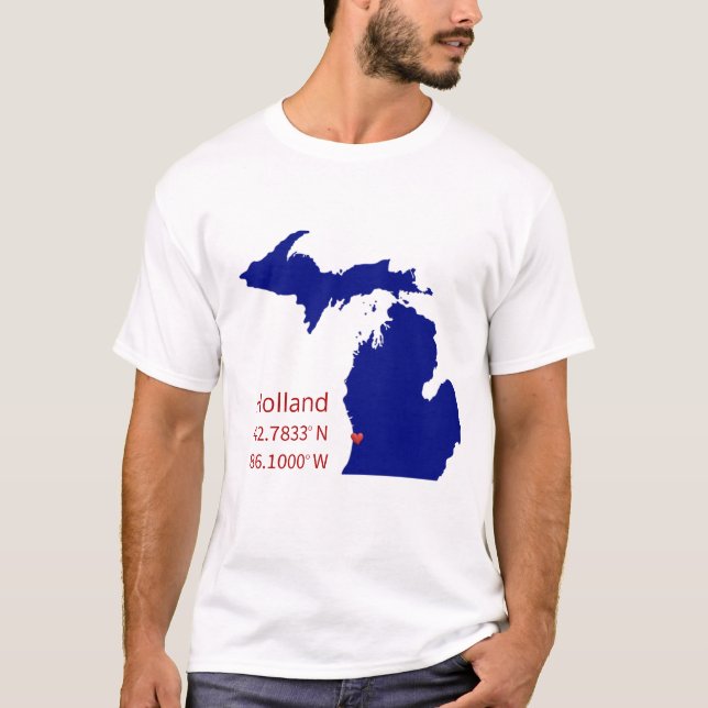 GPS Coordinates of Holland Michigan T-Shirt (Vorderseite)