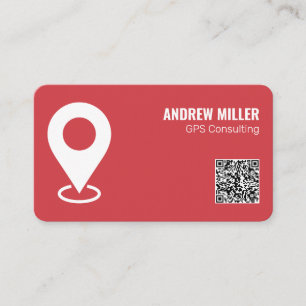 GPS-Dienstleistungen QR (Rot) Visitenkarte
