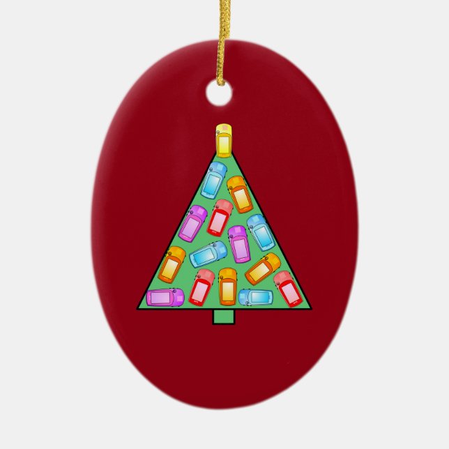 GPS Geocaching Weihnachtsbaum Keramik Ornament (Vorne)