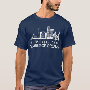 GPS-Koordinaten von Dublin Skyline City Dream City T-Shirt