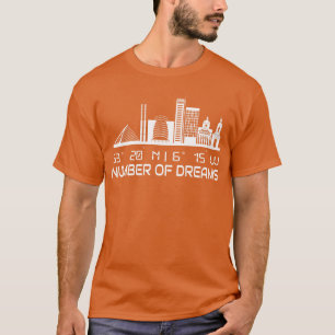 GPS-Koordinaten von Dublin Skyline City Dream City T-Shirt