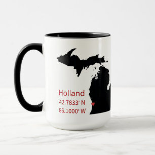 GPS-Koordinaten von Holland Michigan Tasse