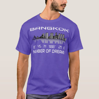 GPS koordiniert Bangkok Skyline Dream City T-Shirt