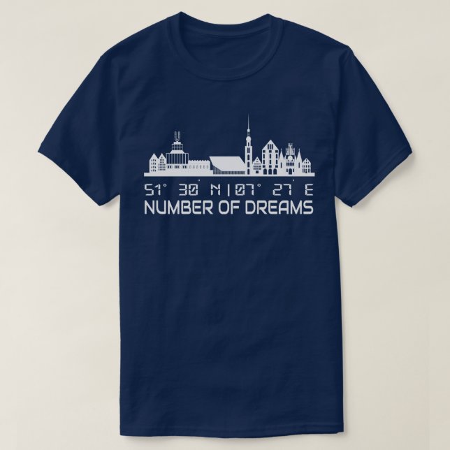 GPS koordiniert City Dortmund Skyline Dream City T-Shirt (Design vorne)