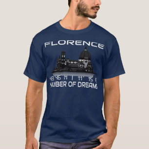 GPS koordiniert Florenz City Skyline Dream City T-Shirt