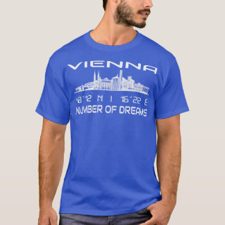 GPS koordiniert Hauptstadt Vienna Skyline T-Shirt