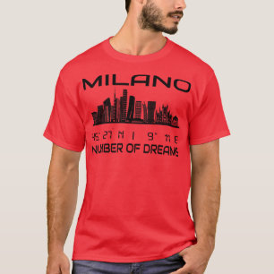 GPS koordiniert Stadt Mailand Skyline Traum Stadt T-Shirt