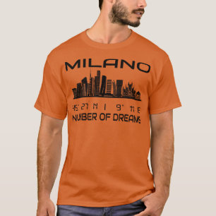 GPS koordiniert Stadt Mailand Skyline Traum Stadt T-Shirt