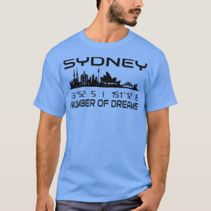 GPS koordiniert Stadt Sidney Skyline Australien 1 T-Shirt